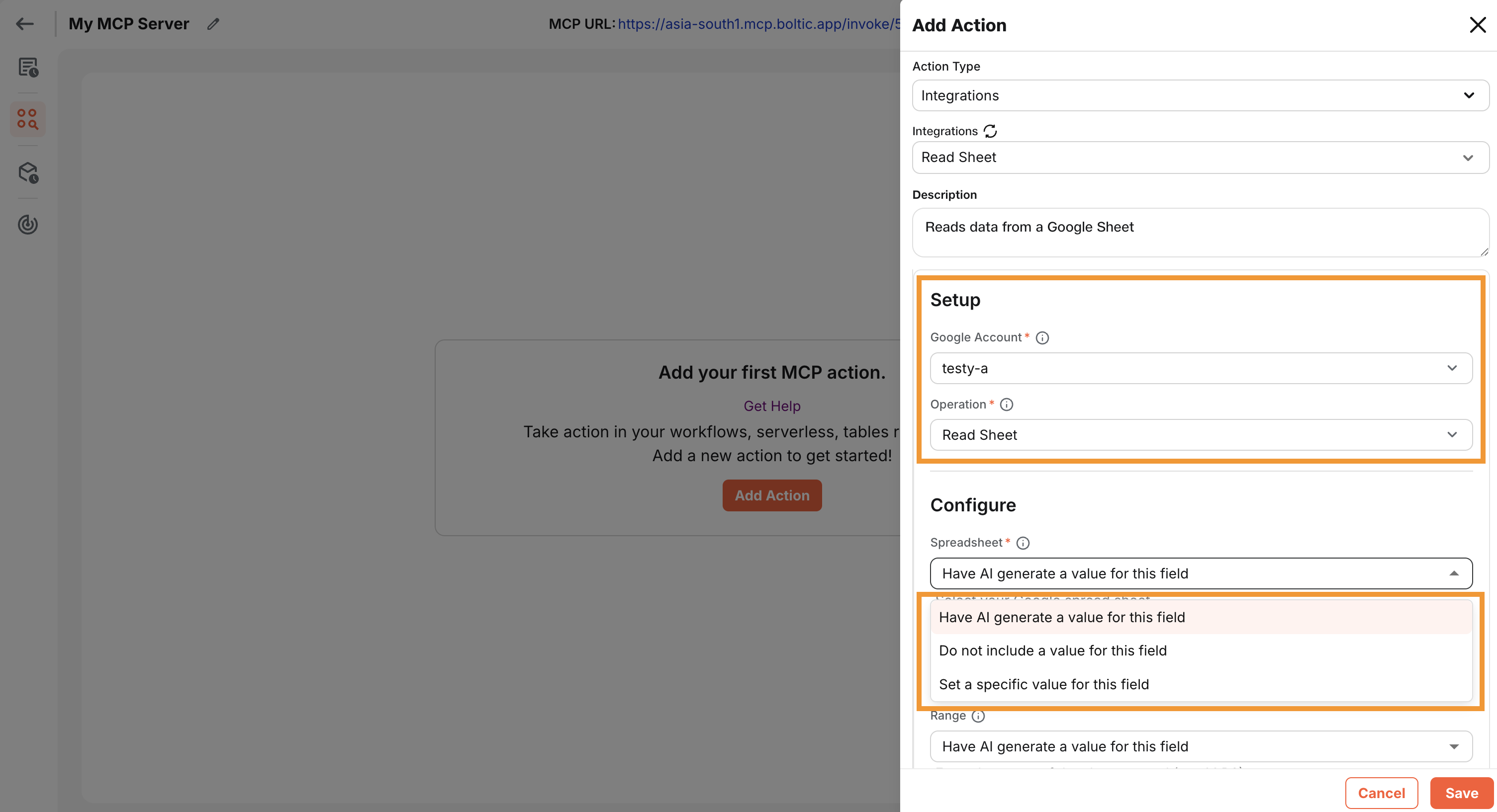Boltic MCP Actions Integrations