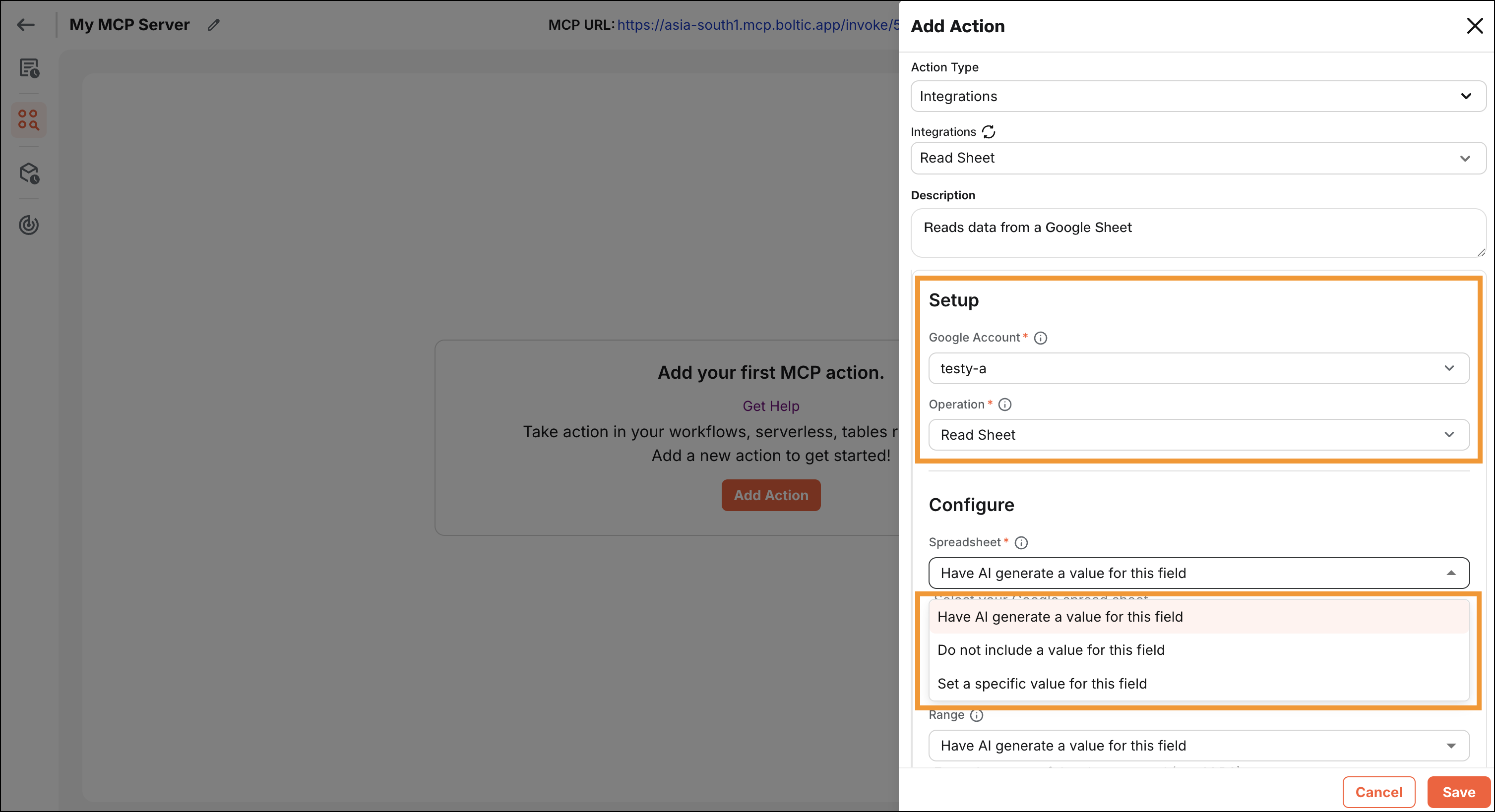 Boltic MCP Actions Integrations
