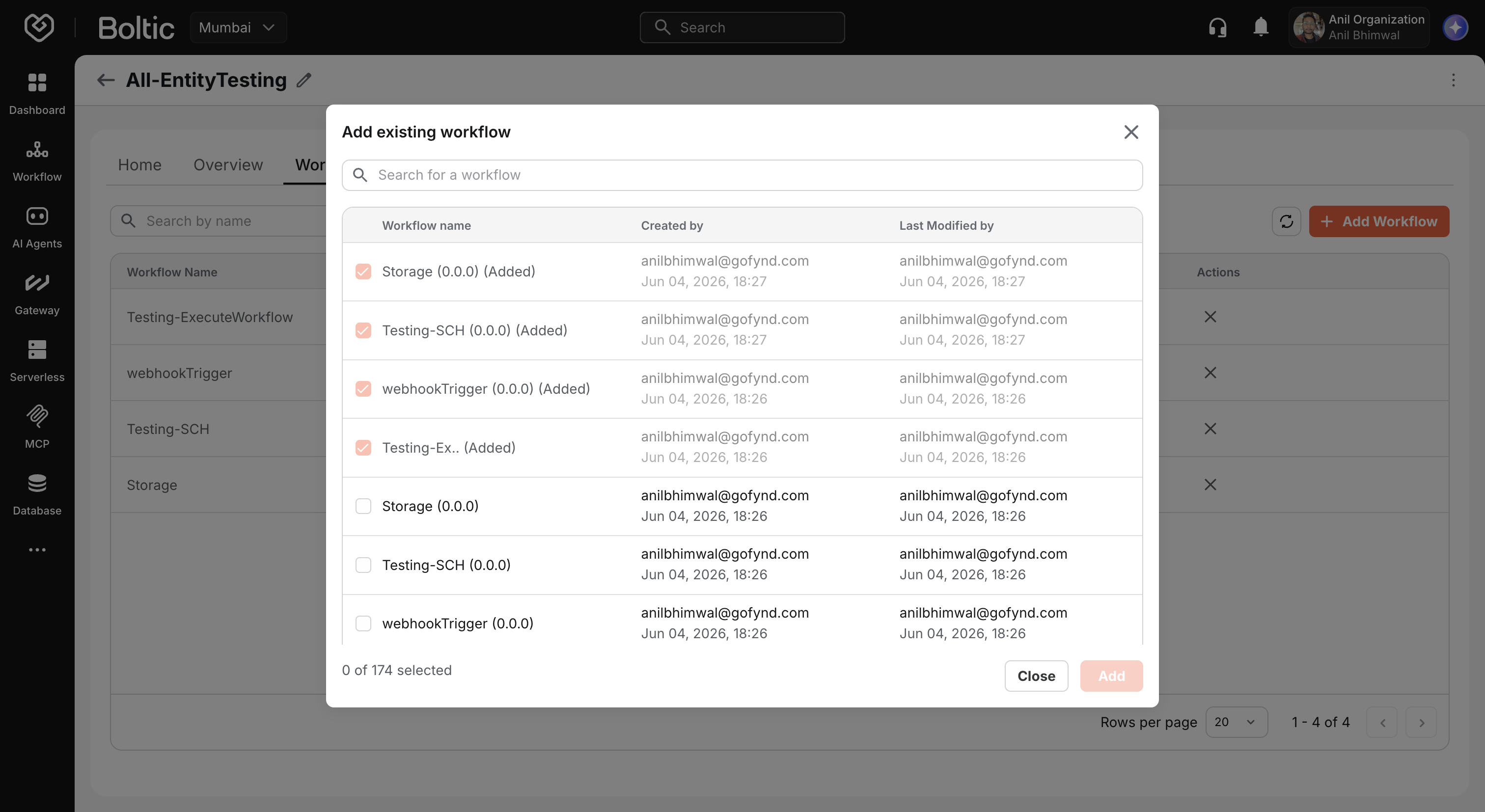 Attach entity from existing entities