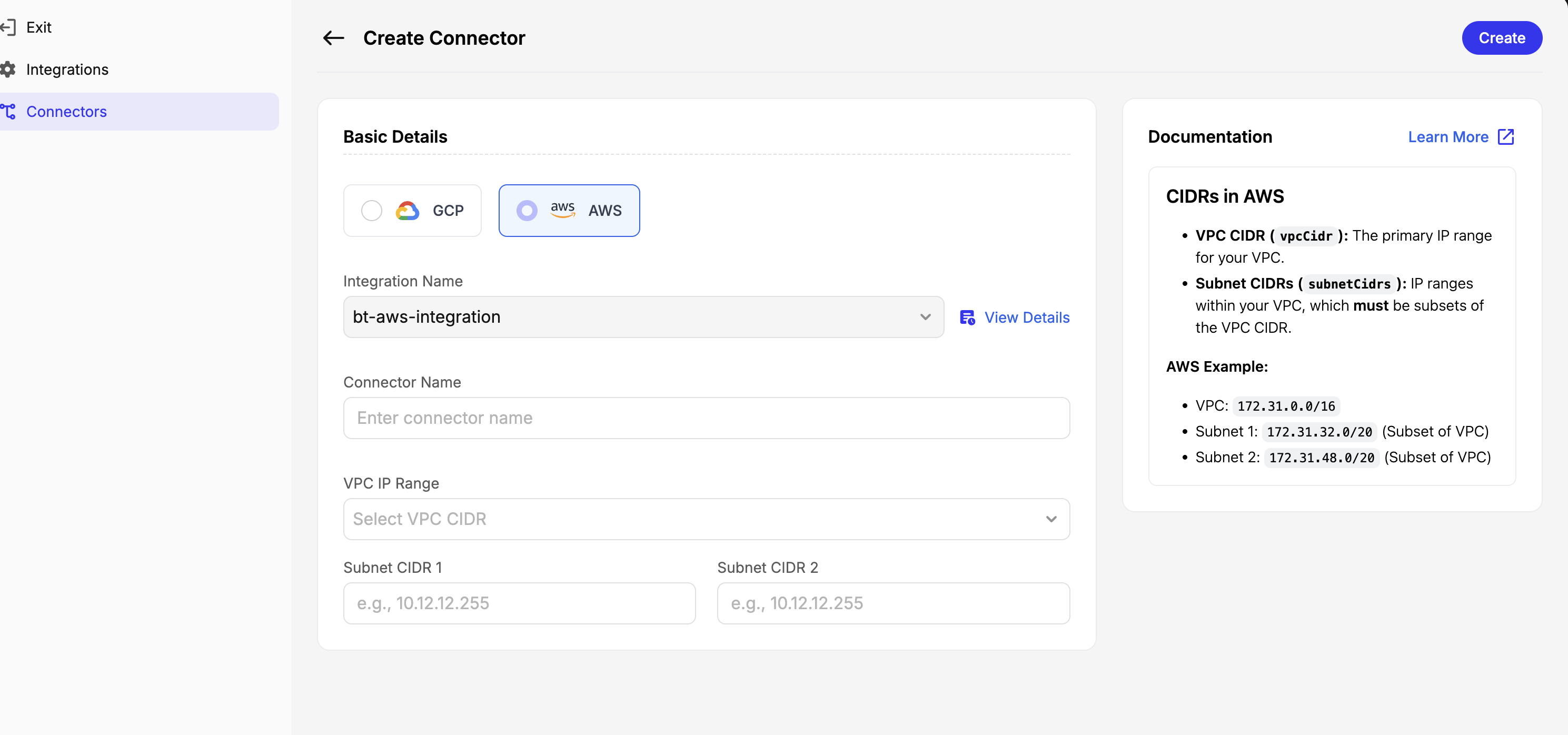 AWS Integration Configuration