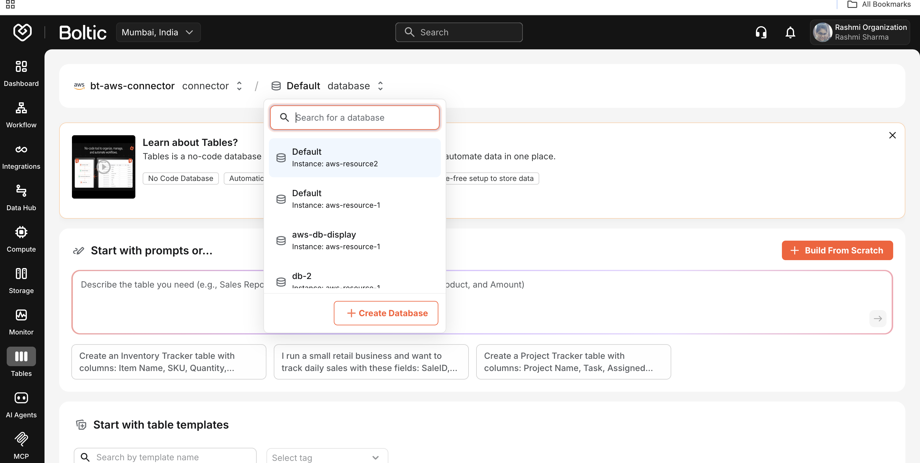 Database Management Interface