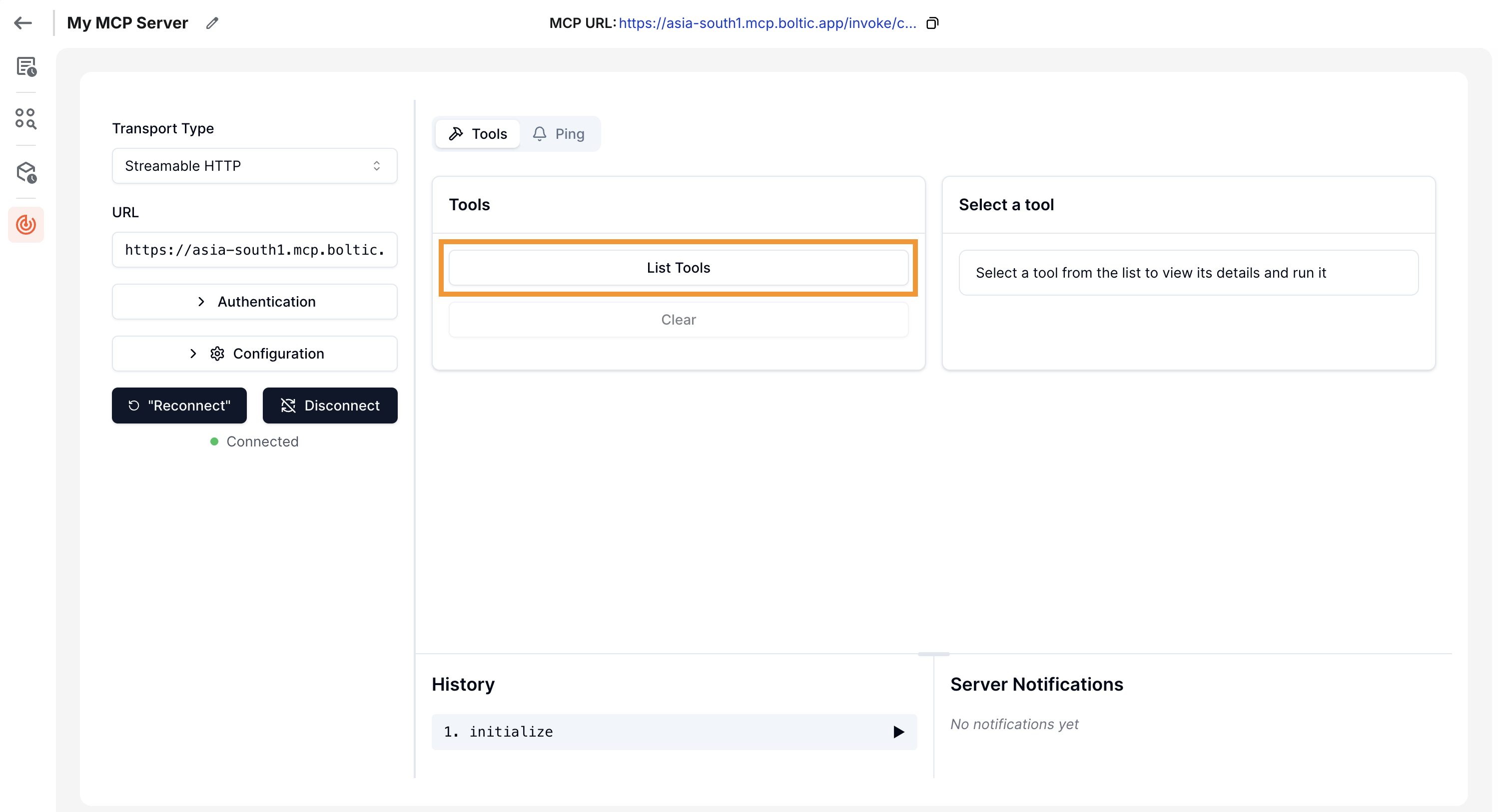 Inspector List Actions