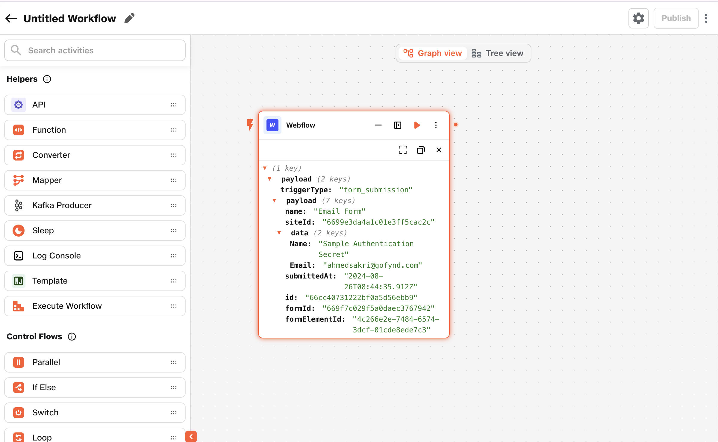 Webflow Test Screenshot