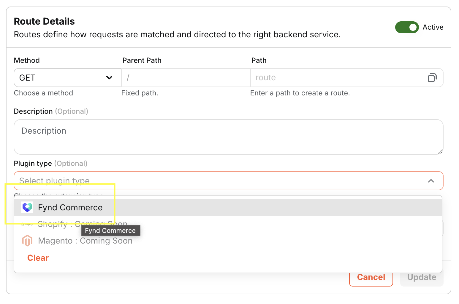 Select Fynd Commerce Extension