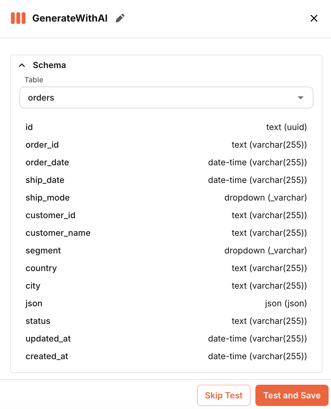 Generate SQL with AI