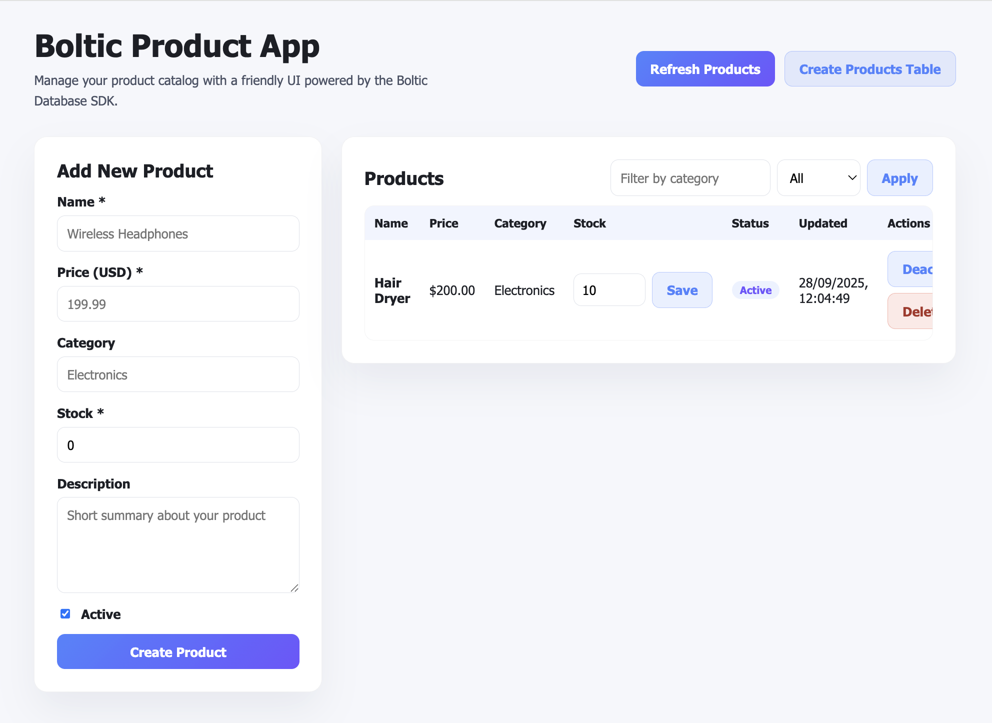 Product management example