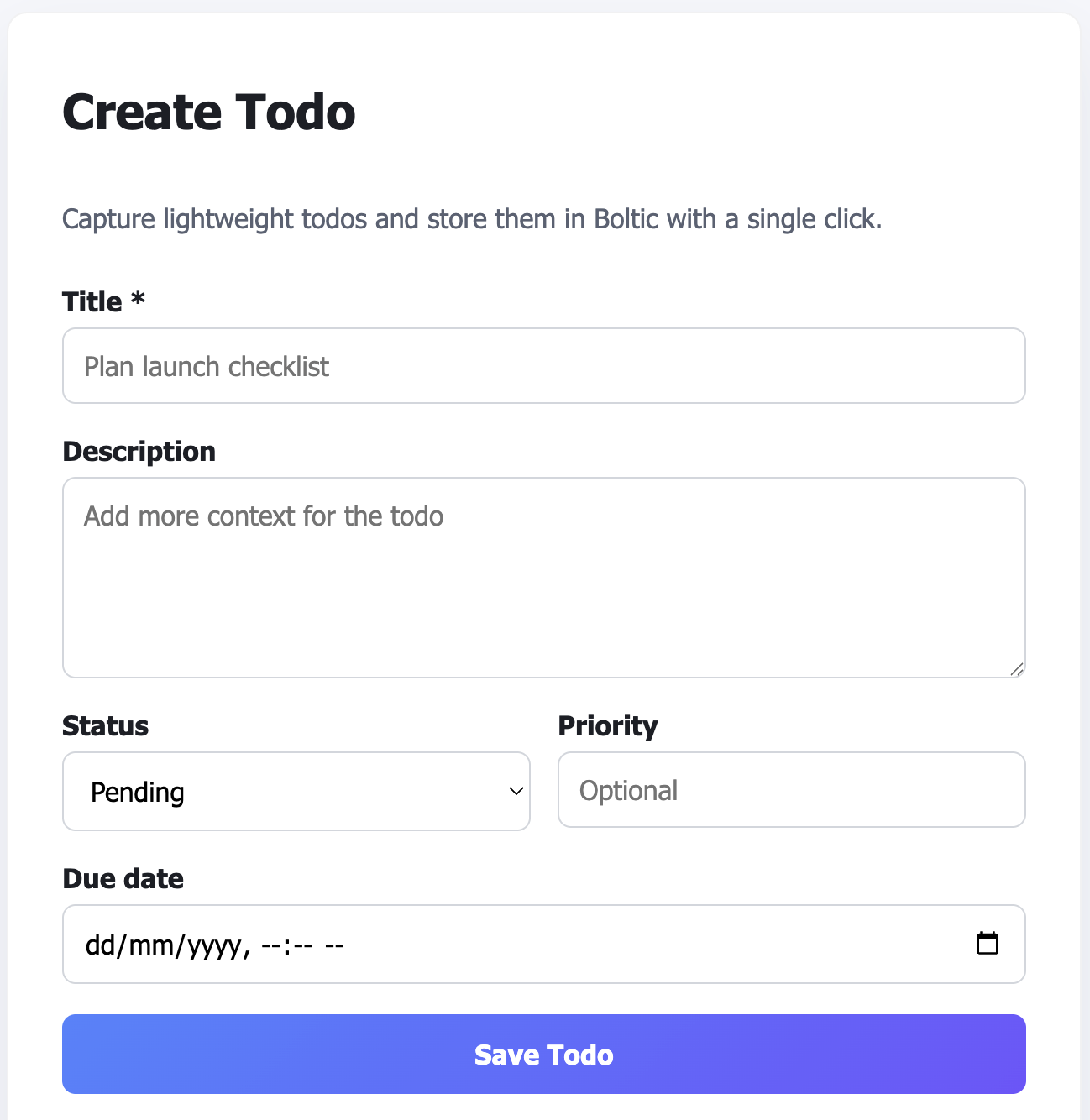 To-do app example